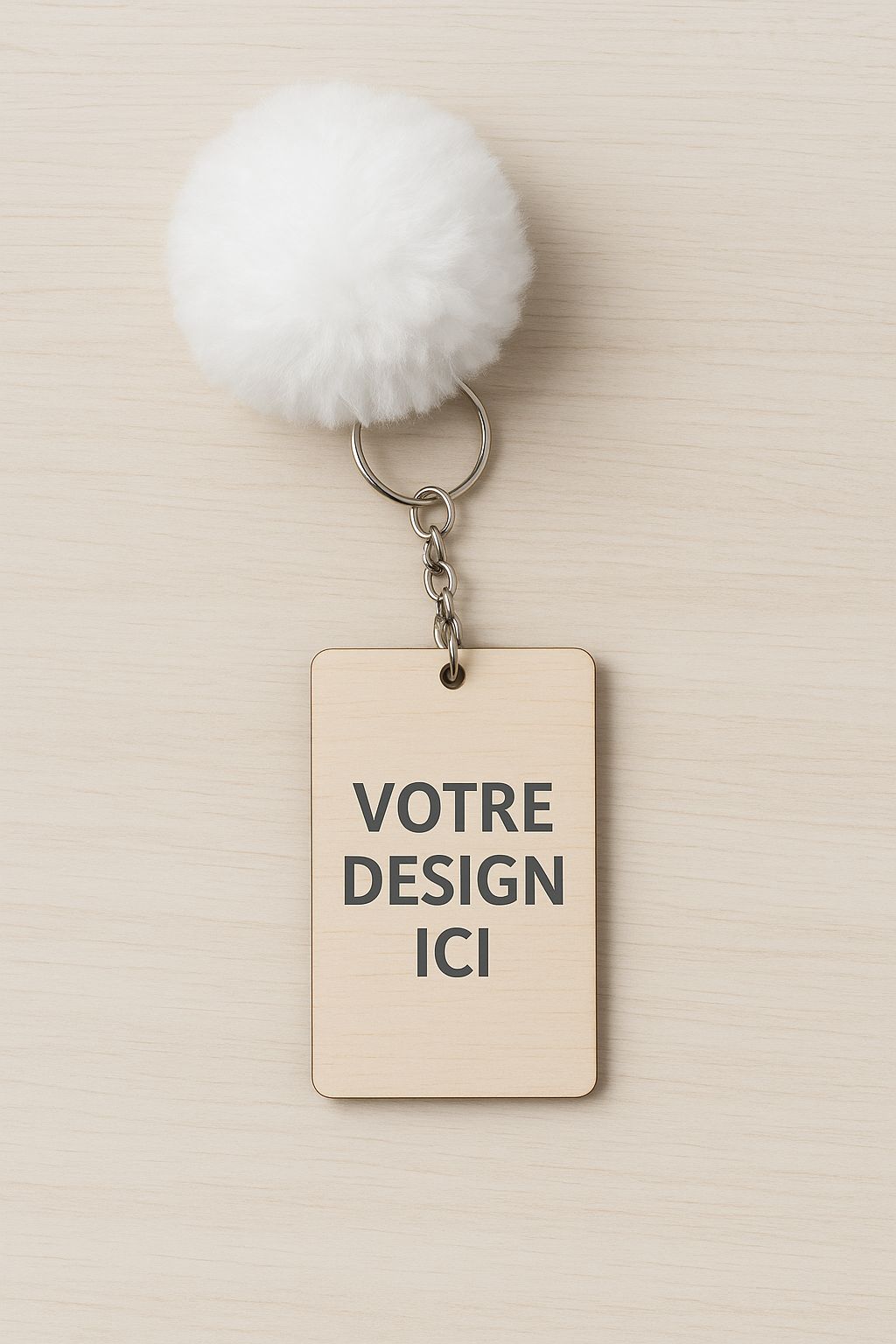 🔑 Porte-clés pompon personnalisable – Plusieurs formes