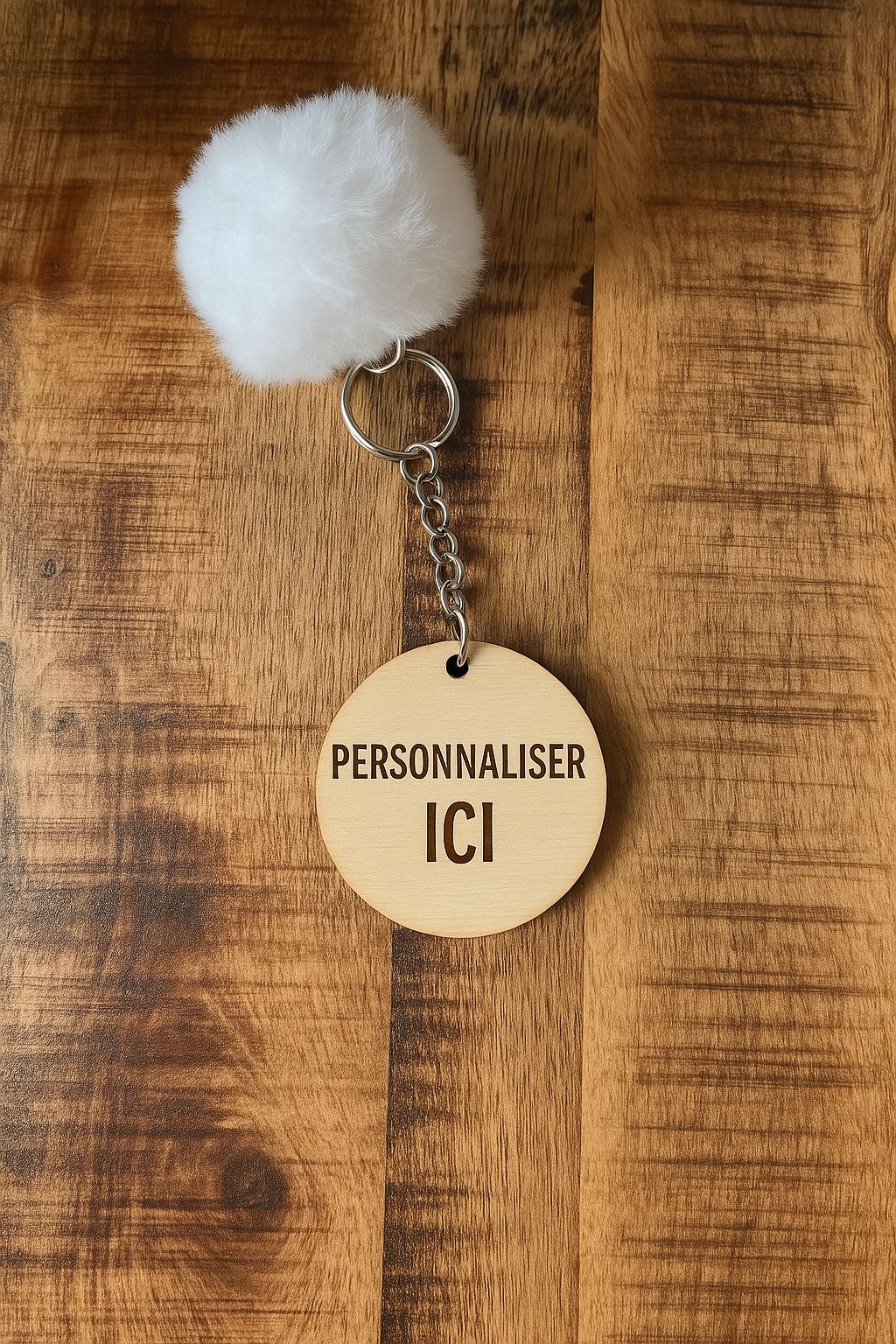 🔑 Porte-clés pompon personnalisable – Plusieurs formes