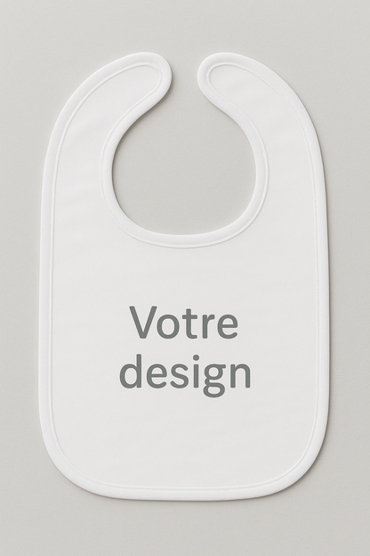 👶 Bavoir bébé personnalisable – Tissu avec fermeture scratch