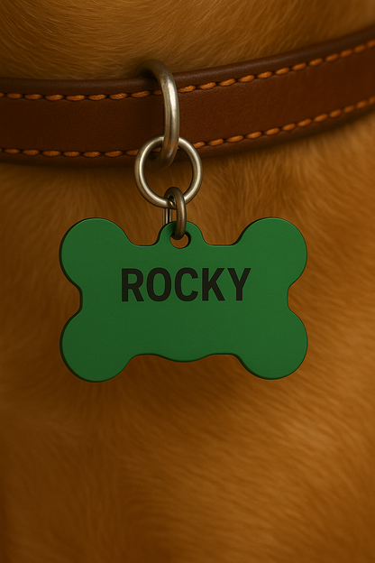 🐾 Médaille pour chien personnalisable – Forme os
