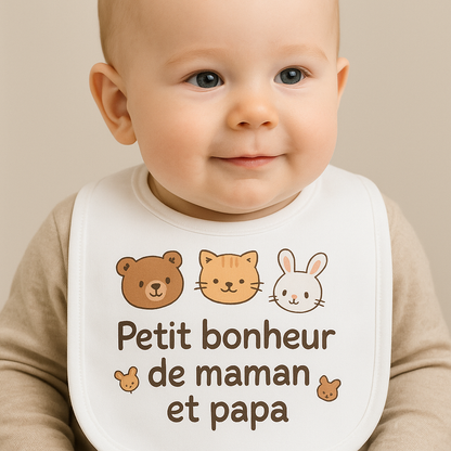 👶 Bavoir bébé personnalisable – Tissu avec fermeture scratch