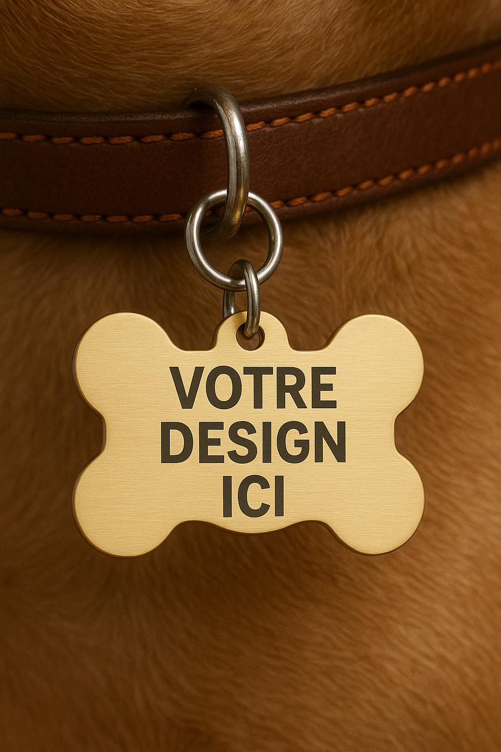 🐾 Médaille pour chien personnalisable – Forme os
