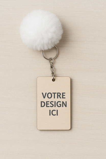 🔑 Porte-clés pompon personnalisable – Plusieurs formes